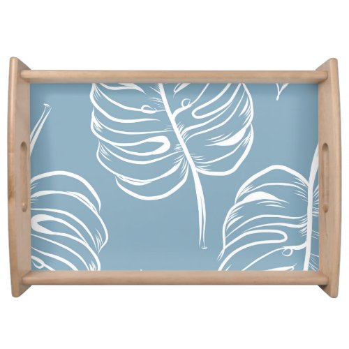 Tropical Leaf Abstract Seamless Greenery Serving Tray