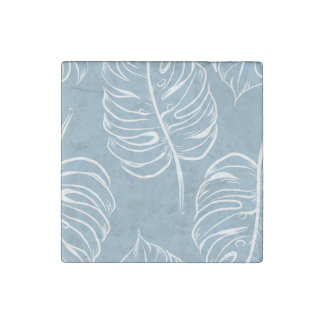 Tropical Leaf Abstract: Seamless Greenery. Stone Magnet