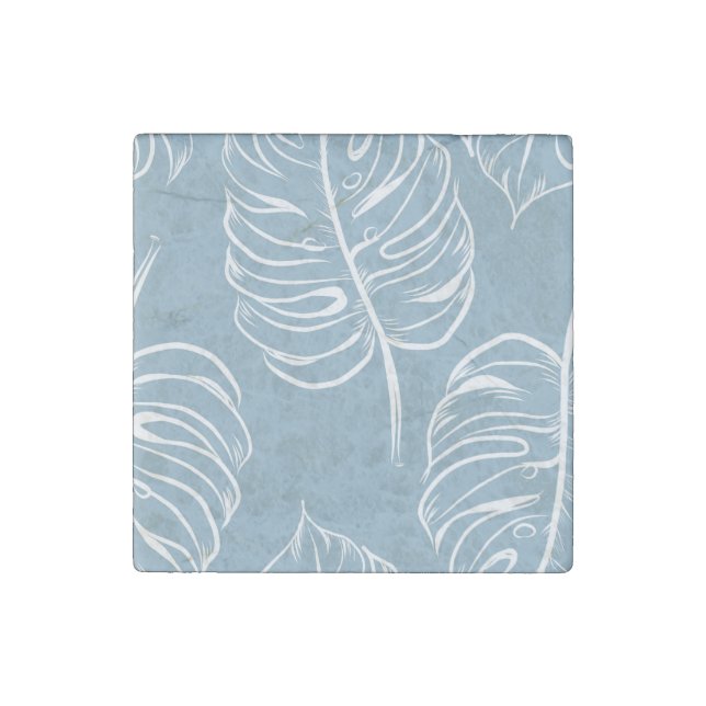 Tropical Leaf Abstract: Seamless Greenery. Stone Magnet (Front)