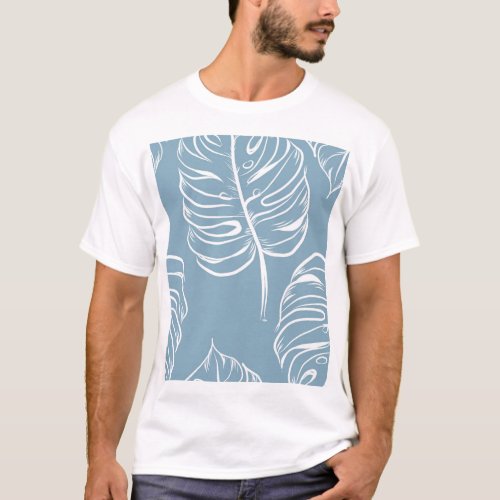 Tropical Leaf Abstract Seamless Greenery T_Shirt