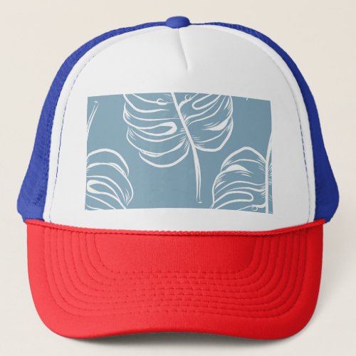 Tropical Leaf Abstract Seamless Greenery Trucker Hat