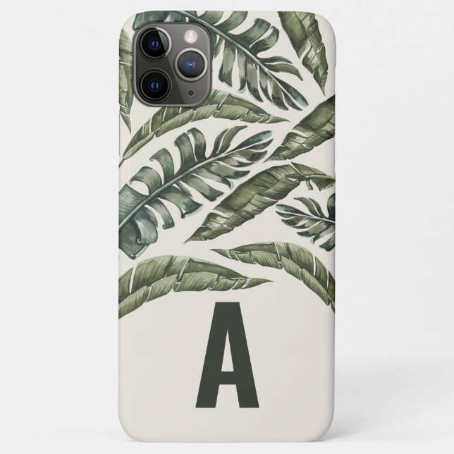 Tropical leaf and botanical personalized initial Case-Mate iPhone case (Back)