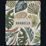 Tropical leaf botanical personalized name iPad smart cover<br><div class="desc">Tropical leaf botanical personalized name design.</div>