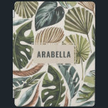 Tropical leaf botanical personalized name iPad smart cover<br><div class="desc">Tropical leaf botanical personalized name design.</div>