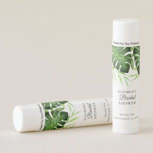 Tropical Leaf Bridal Shower Personalized Greenery  Lip Balm