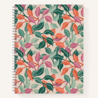 Tropical Leaf Coral Green Botanical Chic Journal