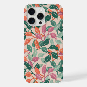 Tropical Leaf Coral Green Botanical Stylish Chic iPhone 15 Pro Max Case