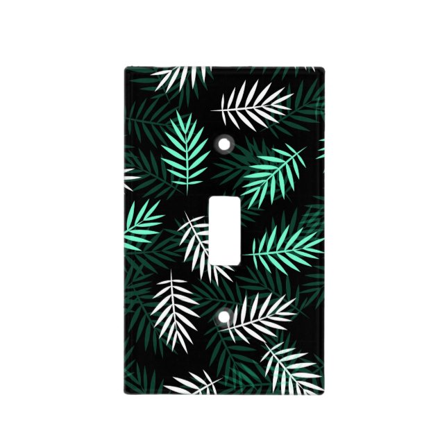 Tropical Leaf Design Light Switch Cover (Front)
