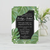 Tropical Leaf Foliage Beach Modern Couples Shower Invitation (Standing Front)
