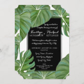 Tropical Leaf Foliage Beach Modern Couples Shower Invitation (Front/Back)