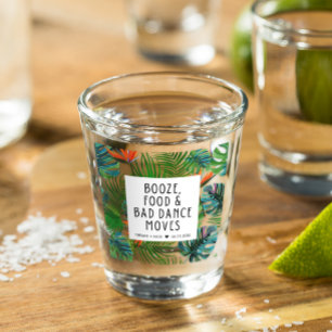 Tropical Leaf Funny Beach Wedding Favor Shot Glass