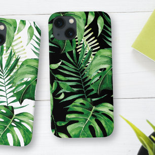 Tropical Leaf Green Black iPhone / iPad case