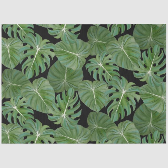 Tropical Leaf Jungle Beach Greenery Decoupage Tissue Paper (Front)