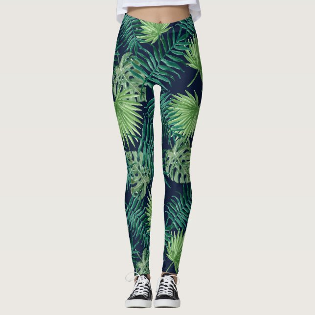 Tropical Leaf Jungle | Leggings (Front)