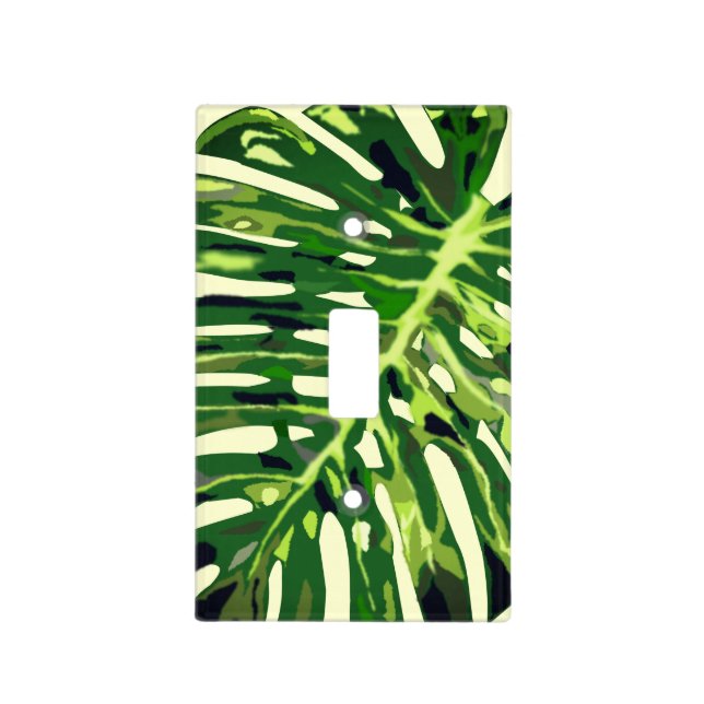 Tropical Leaf Light Switch Cover (Front)