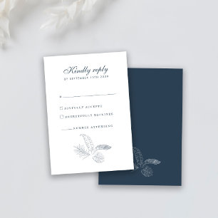 Tropical Leaf Minimal Wedding RSVP Card