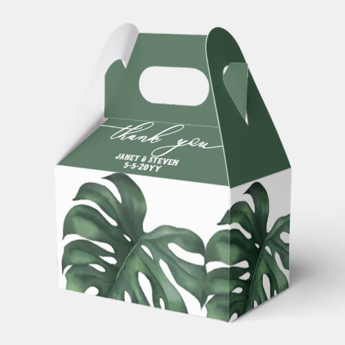 Tropical Leaf Monstera Greenery favor box