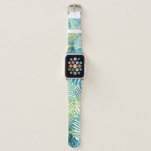 Tropical Leaf Monstera Seamless Design Apple Watch Band