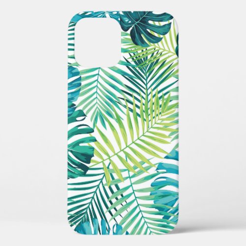 Tropical Leaf Monstera Seamless Design iPhone 12 Case