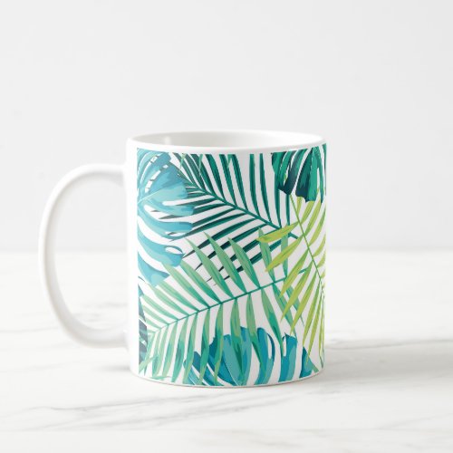 Tropical Leaf Monstera Seamless Design Coffee Mug