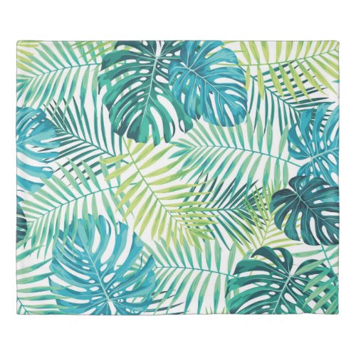 Tropical Leaf Monstera Seamless Design Duvet Cover