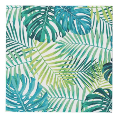 Tropical Leaf Monstera Seamless Design Faux Canvas Print