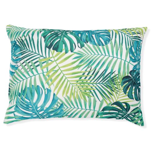Tropical Leaf Monstera Seamless Design Pet Bed