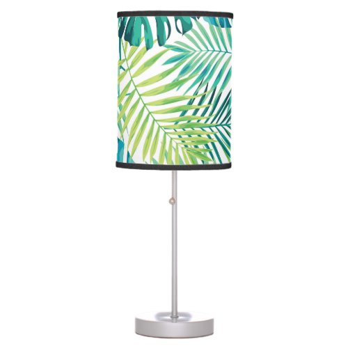 Tropical Leaf Monstera Seamless Design Table Lamp