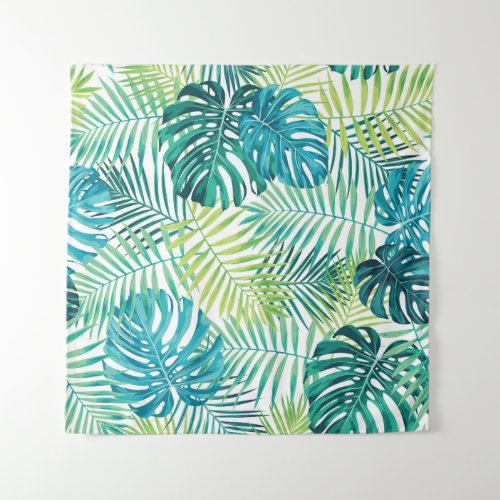 Tropical Leaf Monstera Seamless Design Tapestry