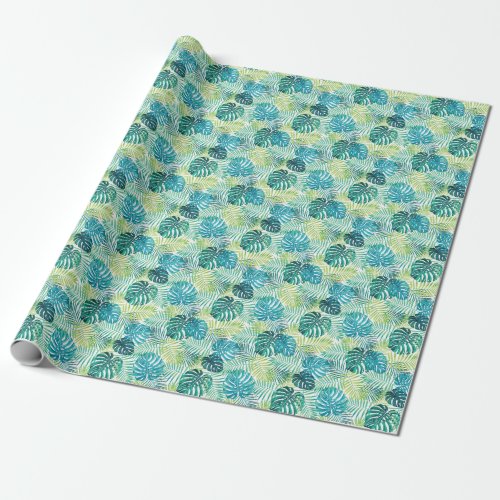 Tropical Leaf Monstera Seamless Design Wrapping Paper