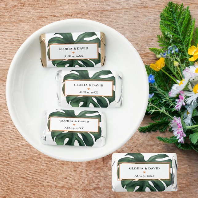 Tropical Leaf Monstera Wedding  Hershey's Miniatures (Creator Uploaded)