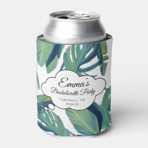 Tropical Leaf Palm Tree Greenery Cute Can Cooler