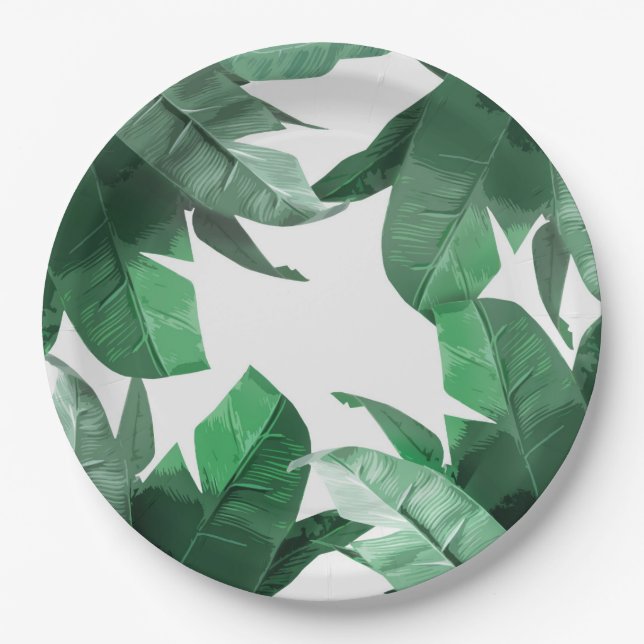 Tropical Leaf Paper Plate (Front)