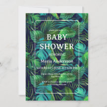 Tropical Leaf Pattern Baby Shower