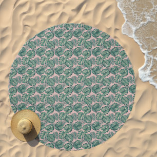 Tropical Leaf Pattern Beach Towel