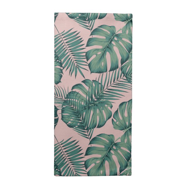 Tropical Leaf Pattern Cloth Napkin (Half Fold)