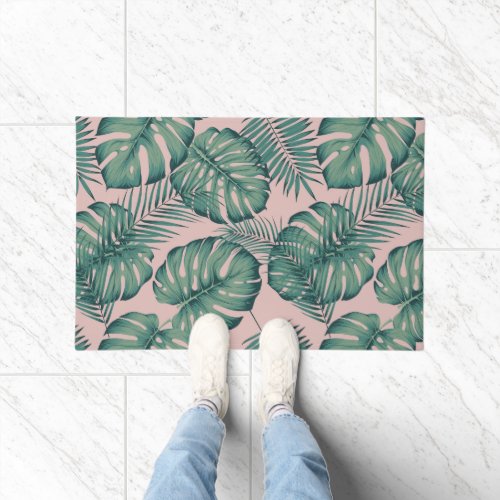 Tropical Leaf Pattern Doormat