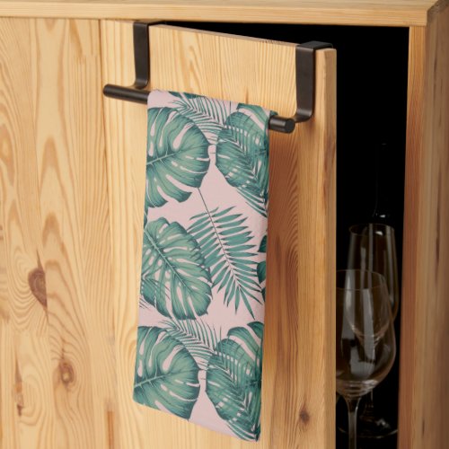 Tropical Leaf Pattern Kitchen Towel