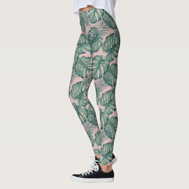 Tropical Leaf Pattern Leggings (Left)
