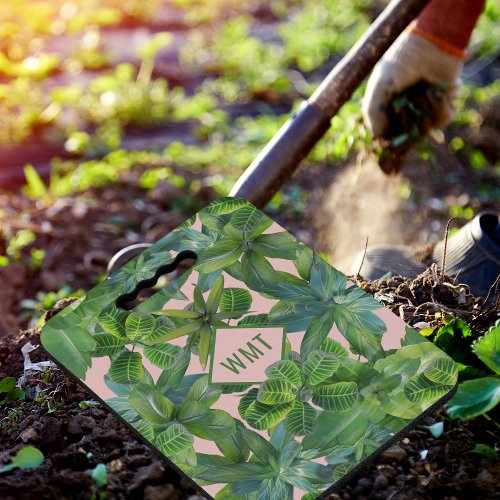 Tropical Leaf Pattern Monogrammed Seat Cushion