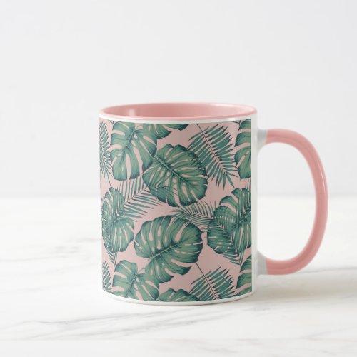 Tropical Leaf Pattern Mug