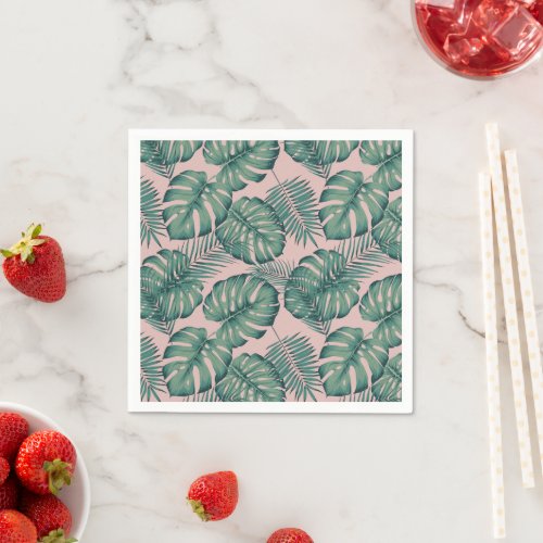 Tropical Leaf Pattern Napkins