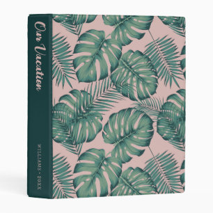Tropical Leaf Pattern Our Vacation Mini Binder