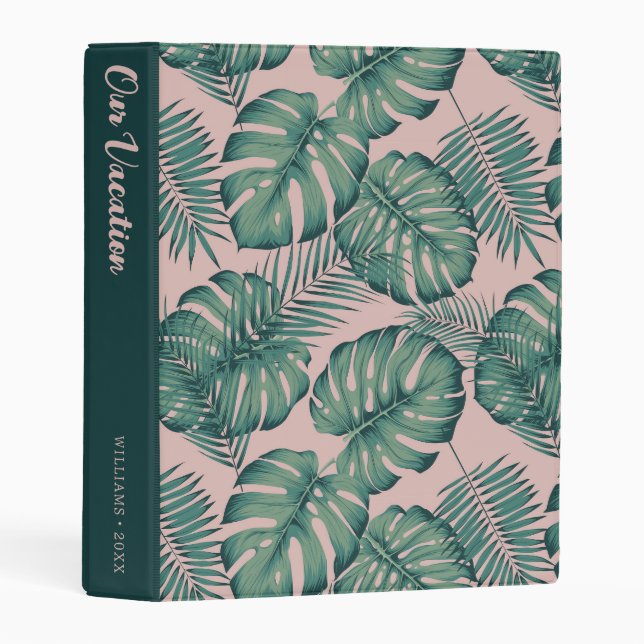 Tropical Leaf Pattern | Our Vacation Mini Binder (Front/Spine)