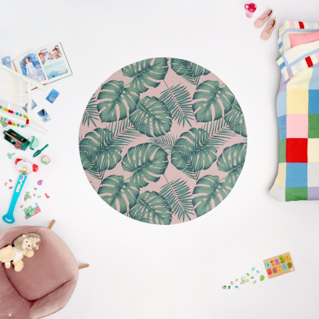 Tropical Leaf Pattern Outdoor Rug (Insitu (Babyroom))