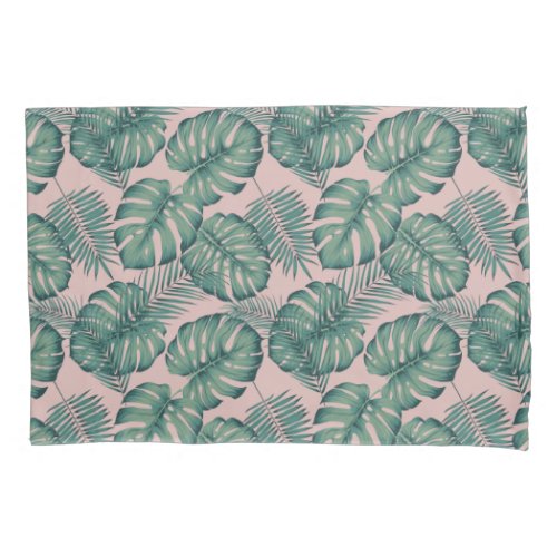 Tropical Leaf Pattern Pillow Case