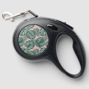 Tropical Leaf Pattern Retractable Pet Leash