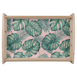 Tropical Leaf Pattern Serving Tray