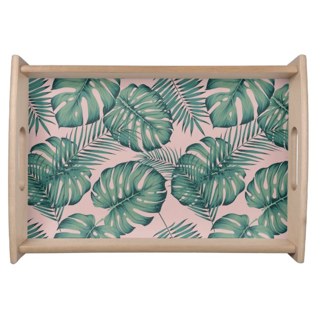 Tropical Leaf Pattern Serving Tray (Front)