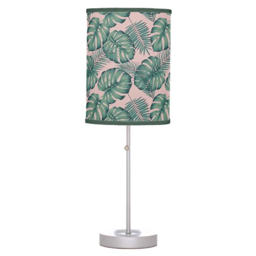 Tropical Leaf Pattern Table Lamp